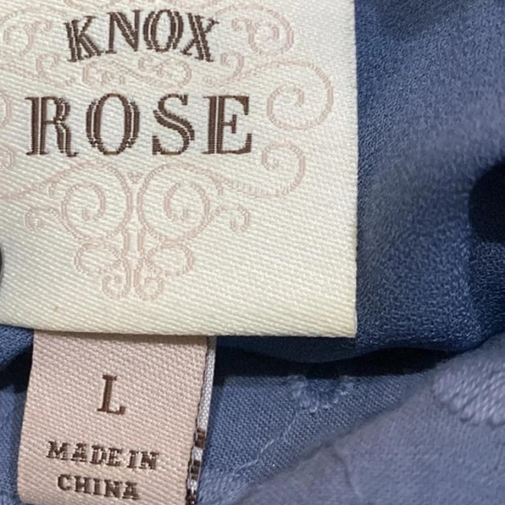 Knox Rose Slate Blue Grey Sleeveless Eyelet Dress - Picture 4 of 5